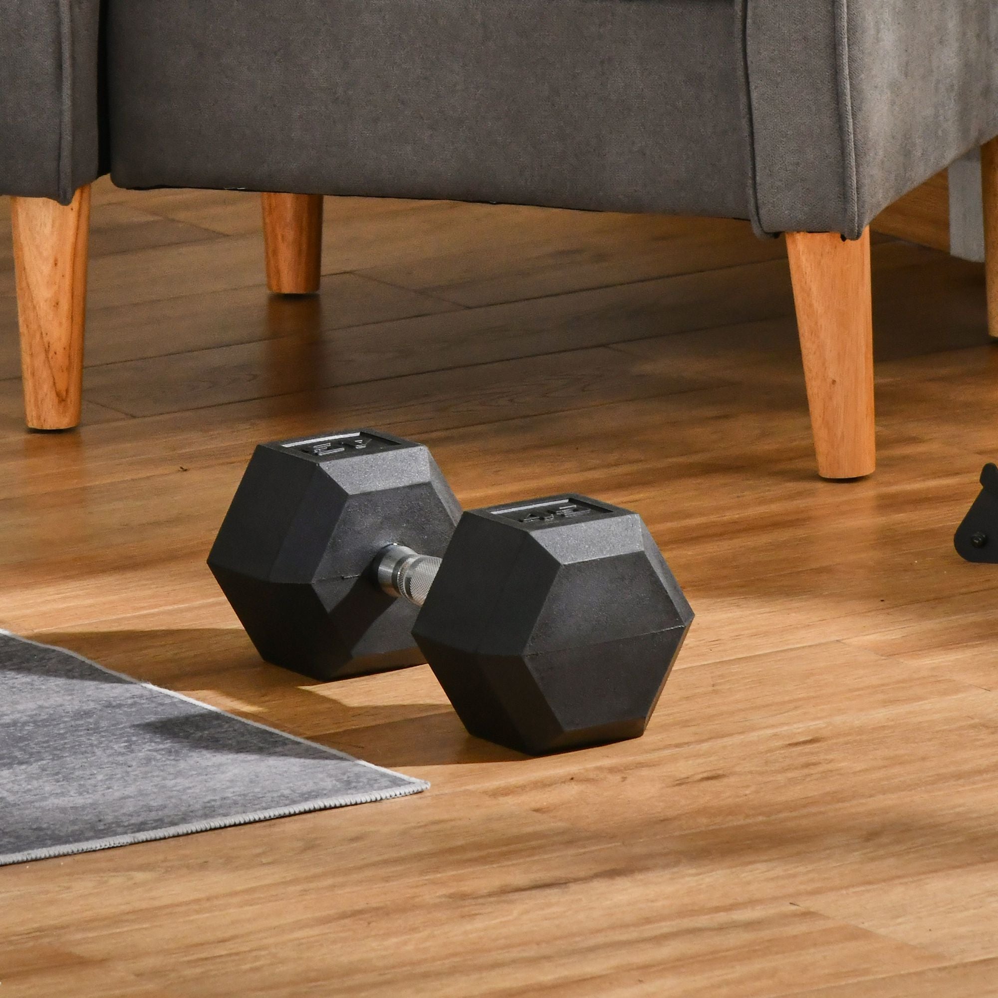45lbs Rubber Dumbbells Weight Dumbbell Hand Weight Barbell for Body Fitness Training for Home Office Gym, Black Dumbbells & Barbells at Gallery Canada