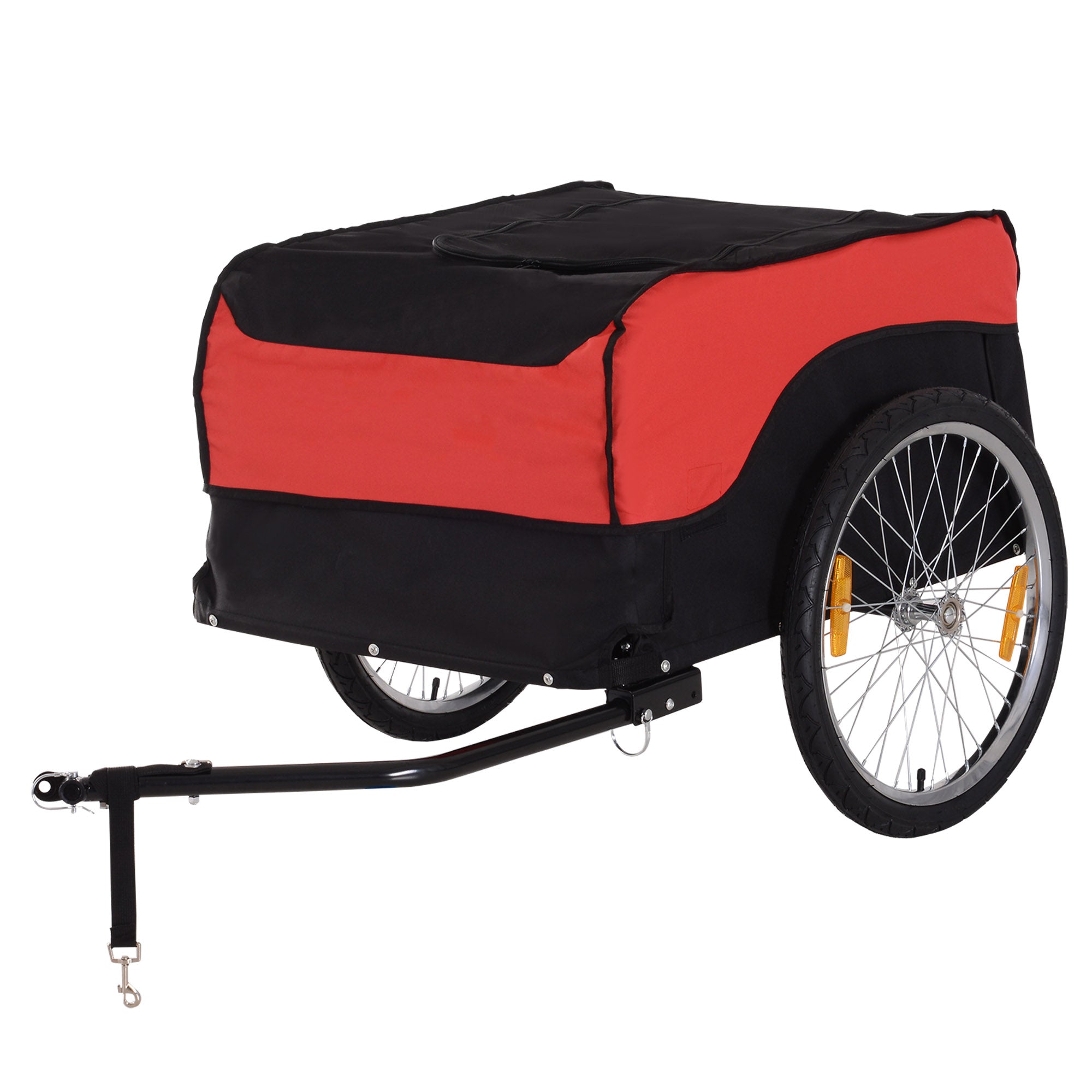 Bike Cargo Trailer Bicycle Luggage Carrier Cart with Cover Black Red Bike Cargo Trailers Red and Black  at Gallery Canada