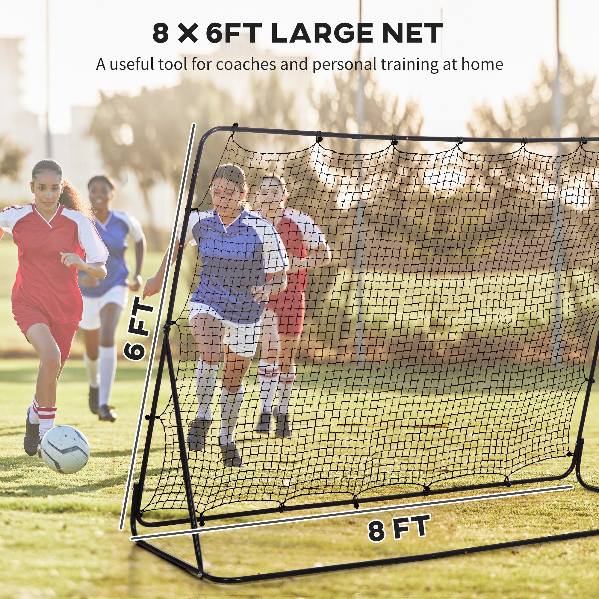 8' x 6' Soccer Rebounder Net with 5 Adjustable Angles for Backyard Park Training Practice Football at Gallery Canada