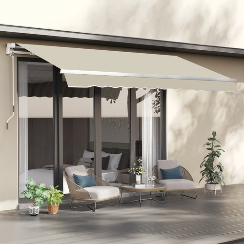 11' x 10' Retractable Awning Fabric Replacement Outdoor Sunshade Canopy Awning Cover, UV Protection, Cream White
