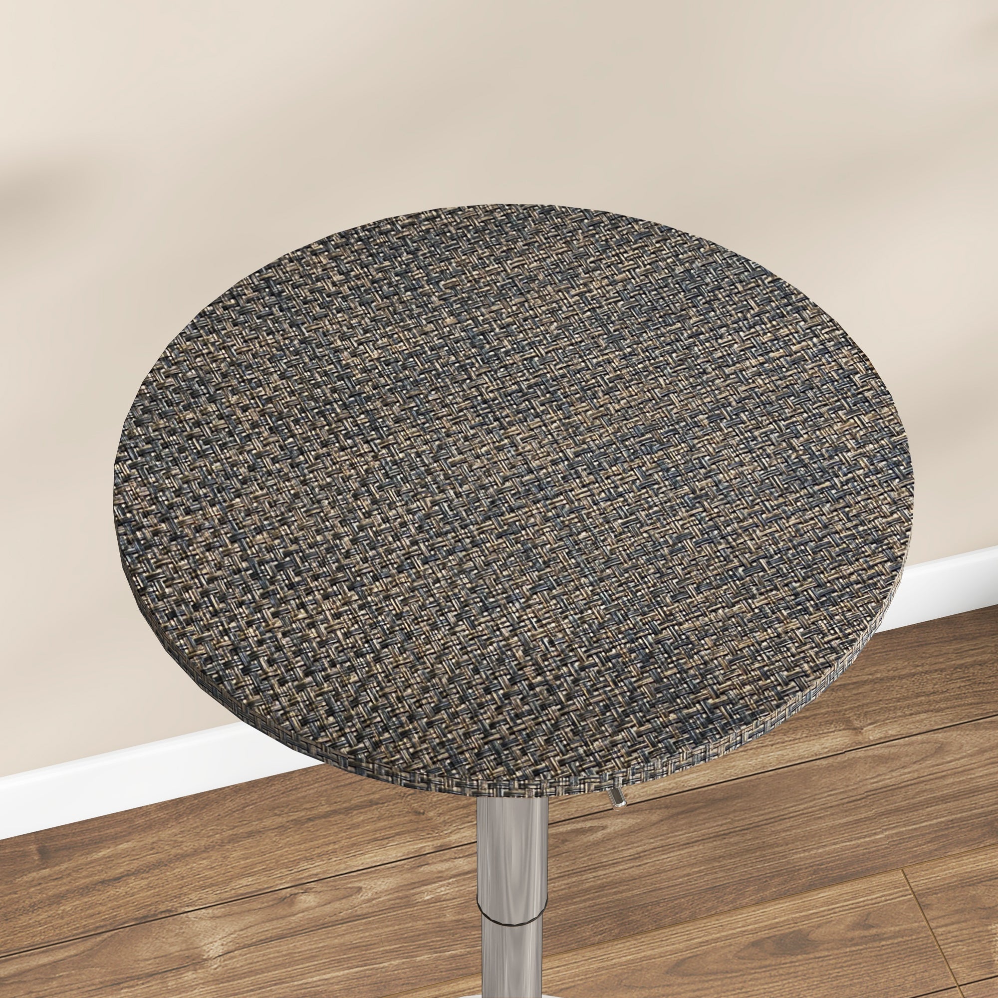 Adjustable Bar Table for 2, Round Pub Table with PE Rattan Top and Steel Base for Home Bar, Small Dining Room, Brown Bar Tables at Gallery Canada