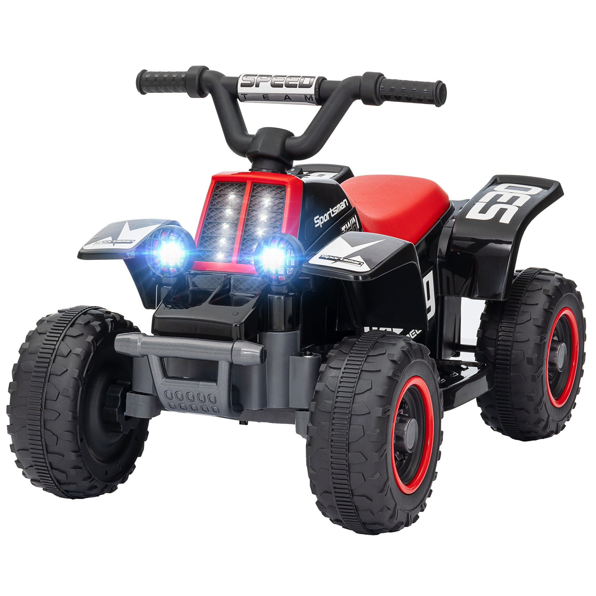 6V Kids ATV Quad, 4 Wheeler Battery Powered Electric Ride on Car w/ Lights, Forward Backward, for 3-6 Years, Black Electric Toy Cars   at Gallery Canada