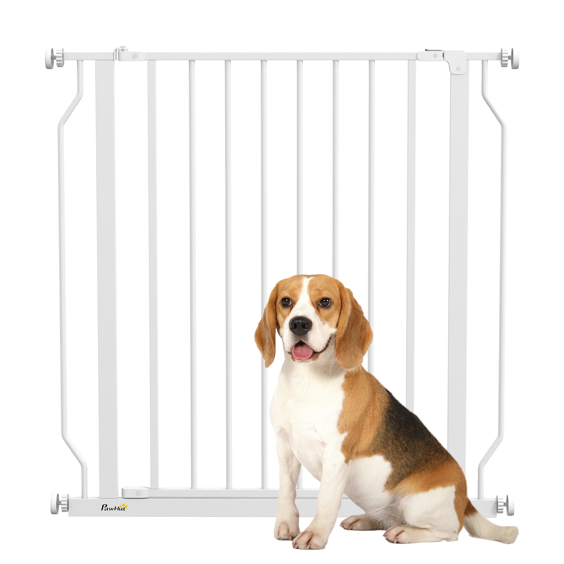 30"- 34" Easy Install Pet Gate w/ Door &; Double Locking System, Extra Wide Dog Gate for Stairs, Hallways, White Houses, Kennels & Pens   at Gallery Canada