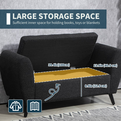 Upholstered Storage Bench with Arms, Modern Ottoman Bench for Bedroom, Entryway, and Living Room, Black Storage Ottomans & Benches at Gallery Canada