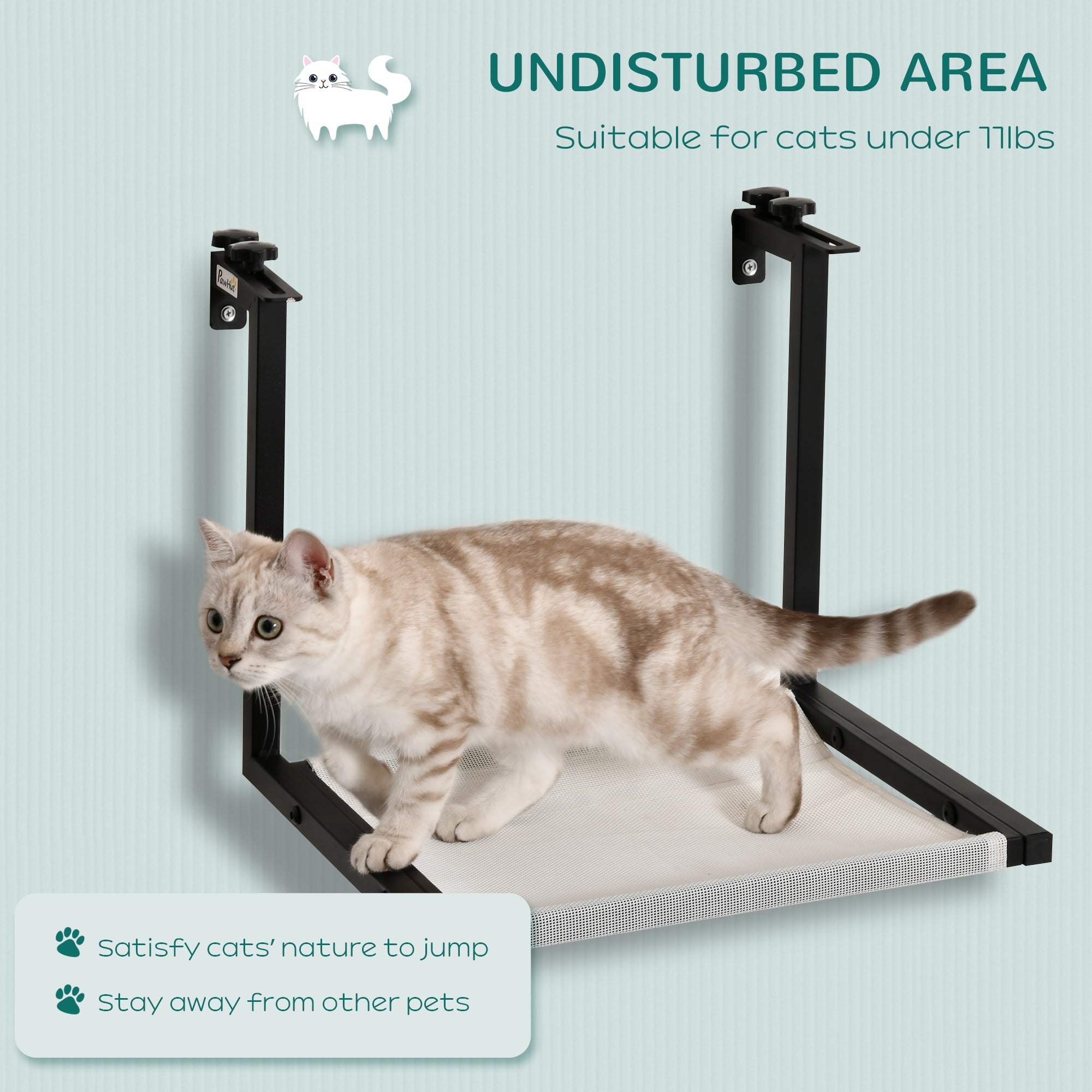 Wall-Mounted Cat Shelf, Kitten Perch, Kitty Furniture with Breathable Mesh Mat for Relaxing, Sleeping, Black Cat Climbing Wall at Gallery Canada