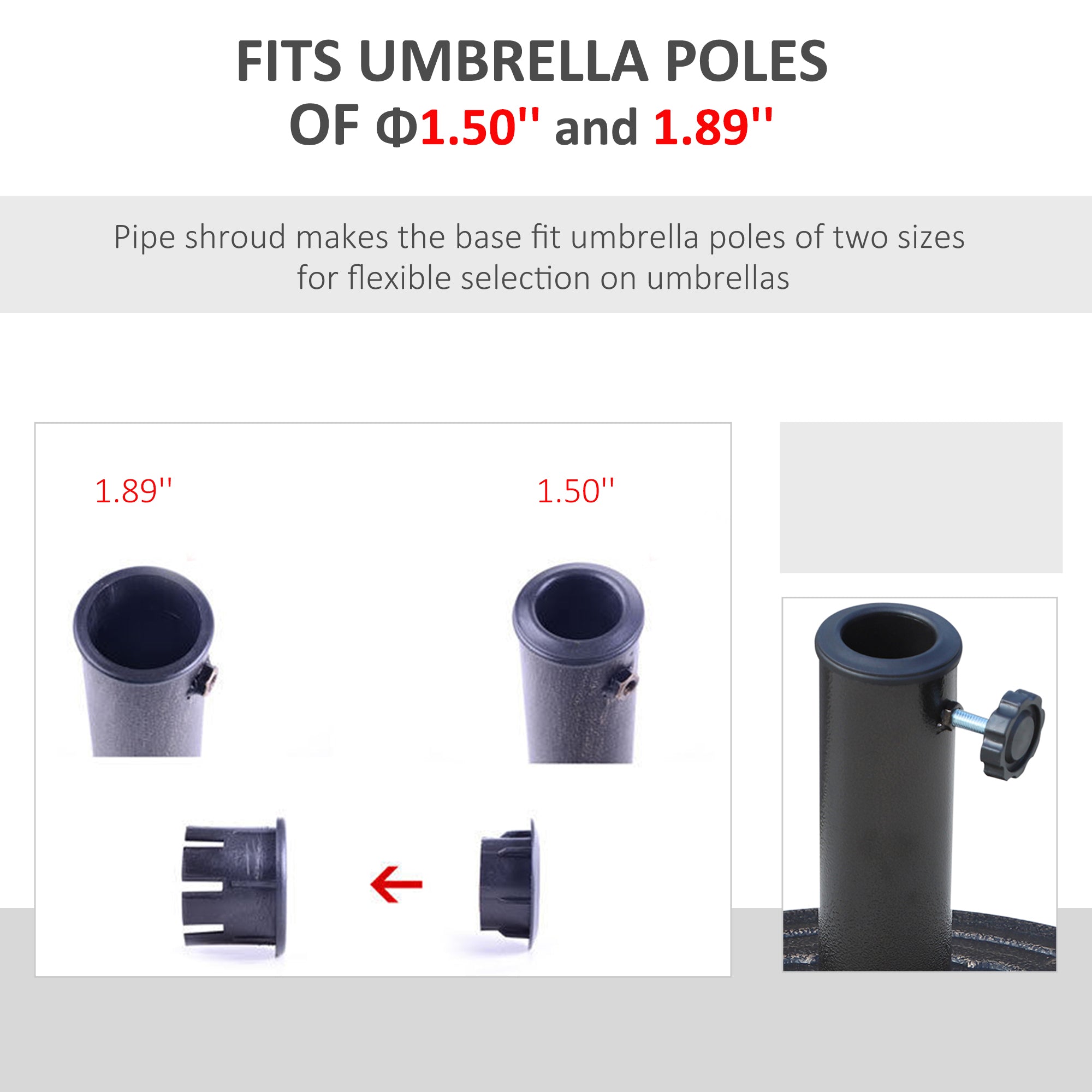 26 lbs Resin Umbrella Base Stand Round Market Parasol Holder with Beautiful Decorative Pattern, for Φ1.5