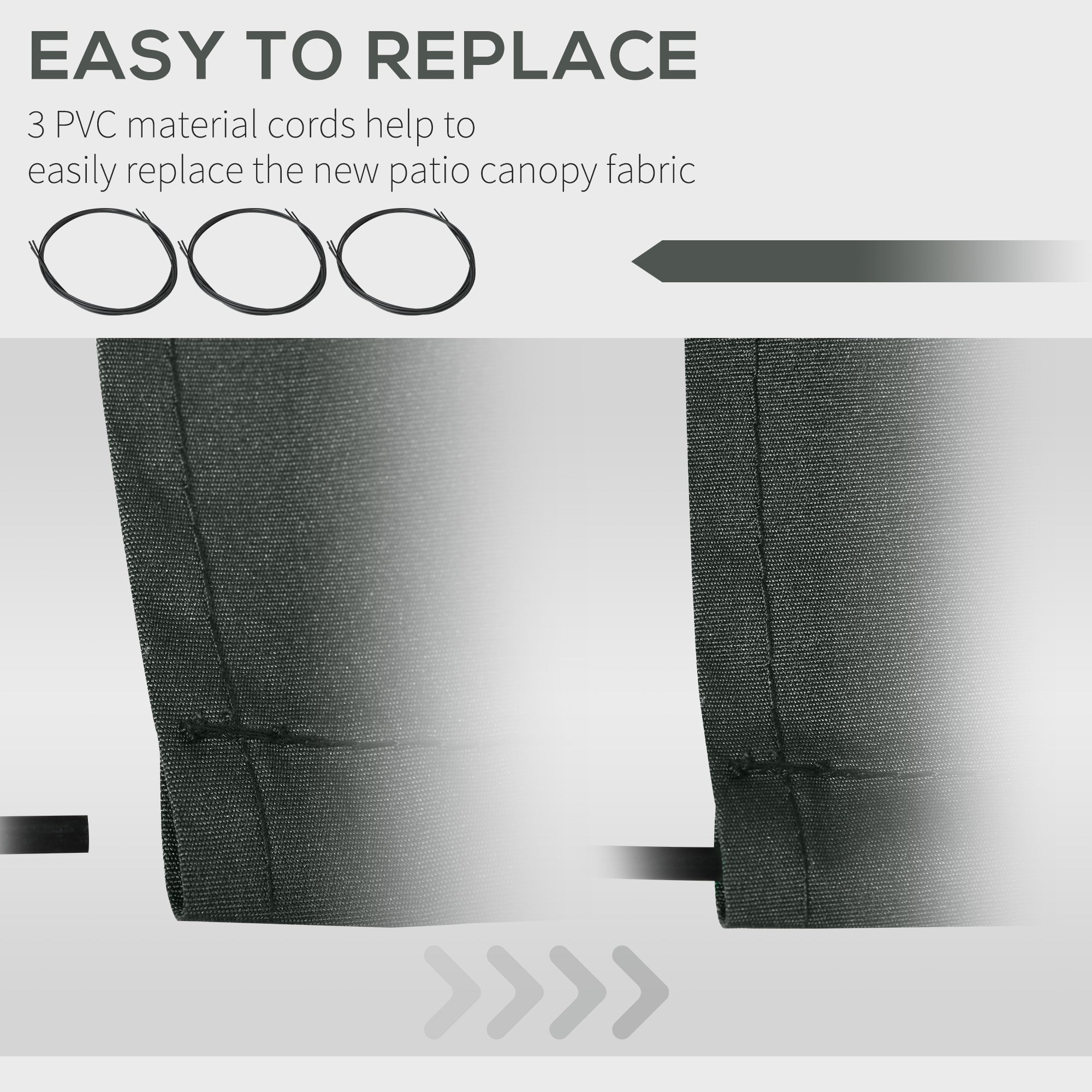 13' x 8' Retractable Awning Fabric Replacement Outdoor Sunshade Canopy Awning Cover, UV Protection, Grey Awning Fabric Replacement at Gallery Canada