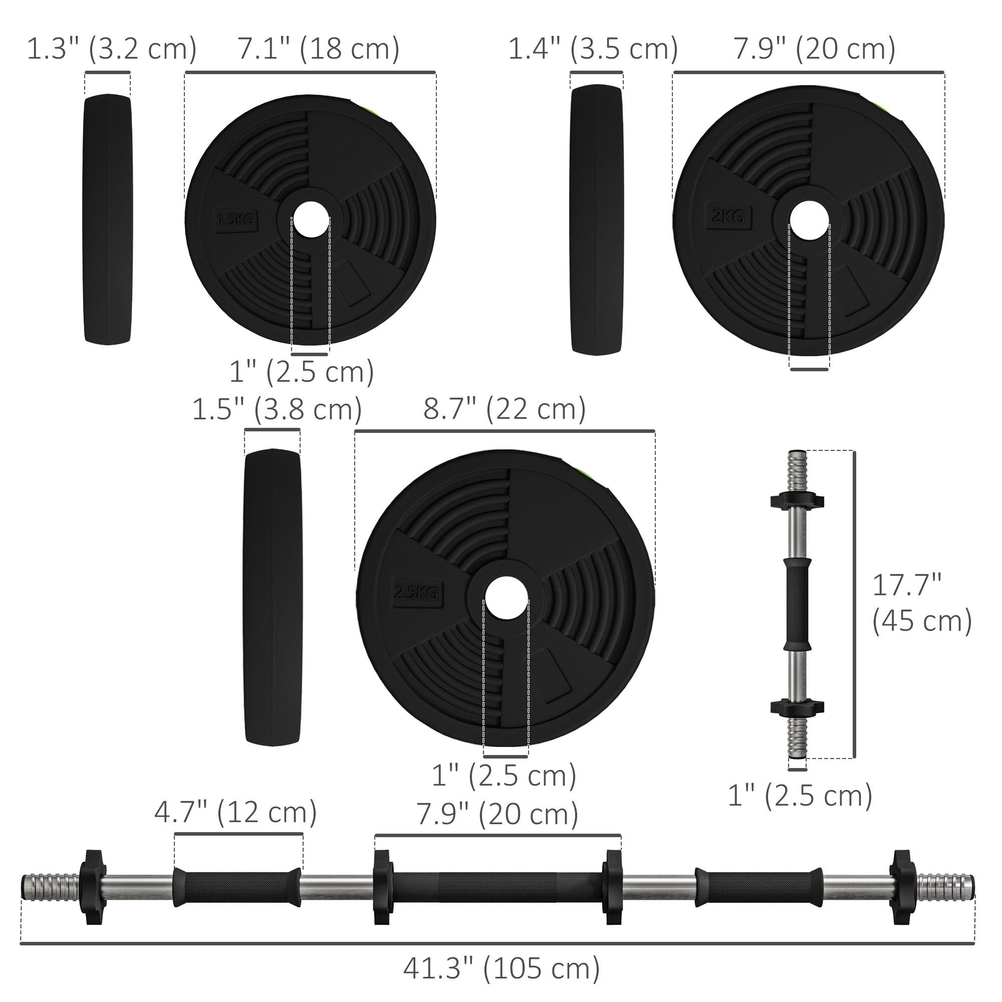 55LBS 2-in-1 Adjustable Barbell &; Dumbbells Set, Weights Set with Non-slip Handles for Men and Women Home Gym Training Dumbbells & Barbells at Gallery Canada