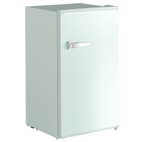 Retro Mini Fridge, 3.1 Cu. Ft Single Door Compact Refrigerator with Adjustable Thermostat, 2 Glass Shelves, Green