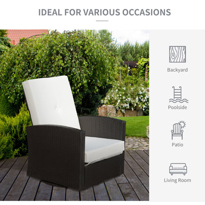 Outdoor Rattan Wicker Lounge Chair with Footrest &; Soft Cushion for Patio, Garden, Backyard Patio Chairs   at Gallery Canada