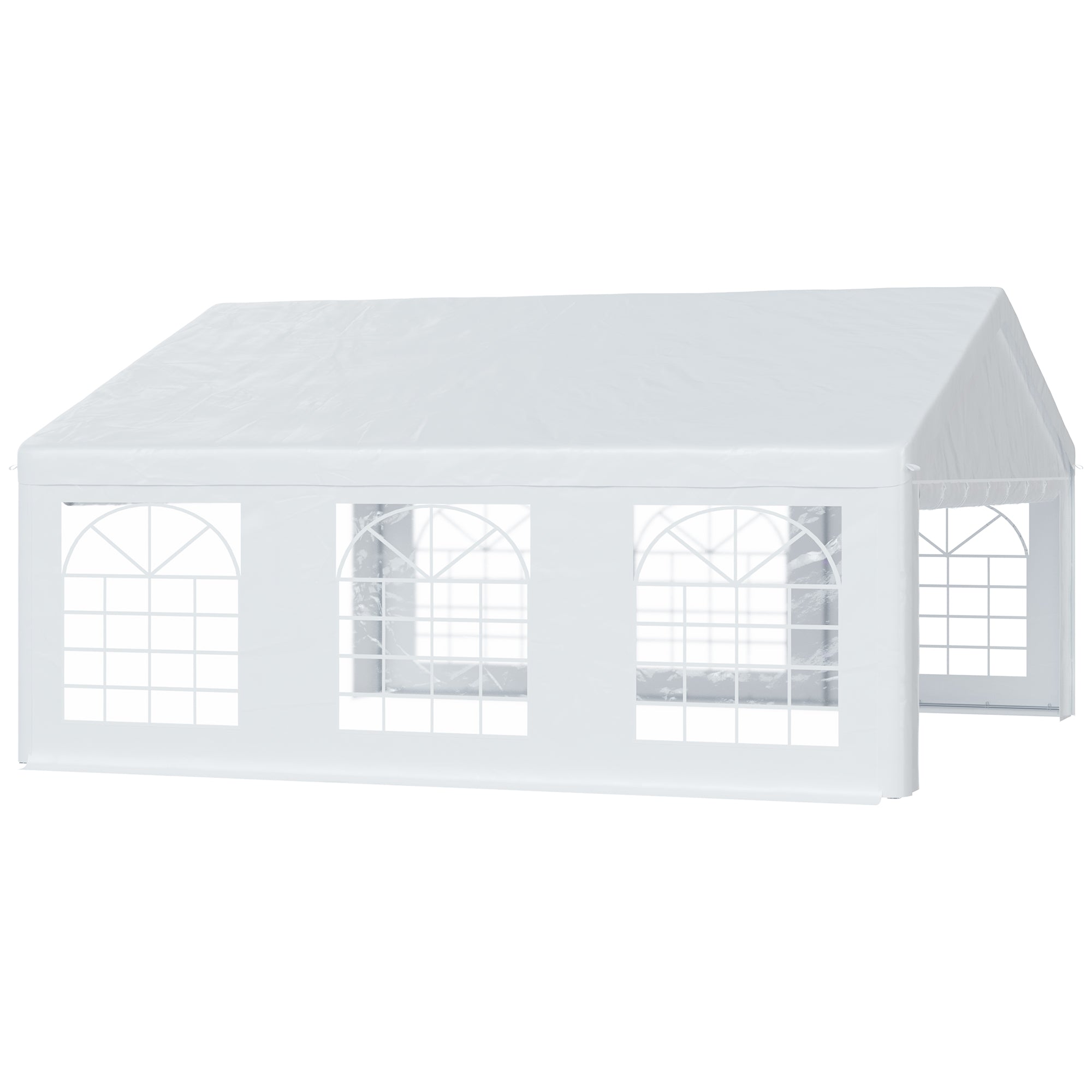 20' x 20' Heavy Duty Party Tent, Carport Garage Canopy, Patio Gazebo Canopy with Removable Sidewall, White Canopy Tents at Gallery Canada