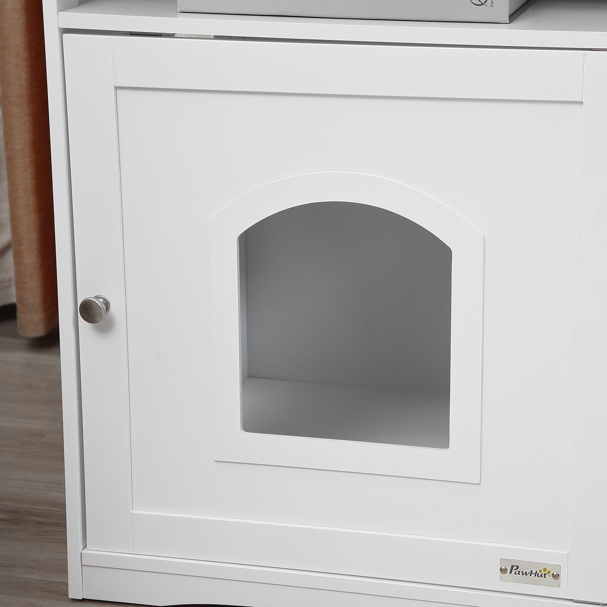 Cat Litter Box Enclosure Hidden Cabinet Cat Furniture Indoor Cat Washroom Nightstand End Table with Cat-sized Hole Wide Tabletop Storage Shelf White Cat Litter Box Enclosures   at Gallery Canada