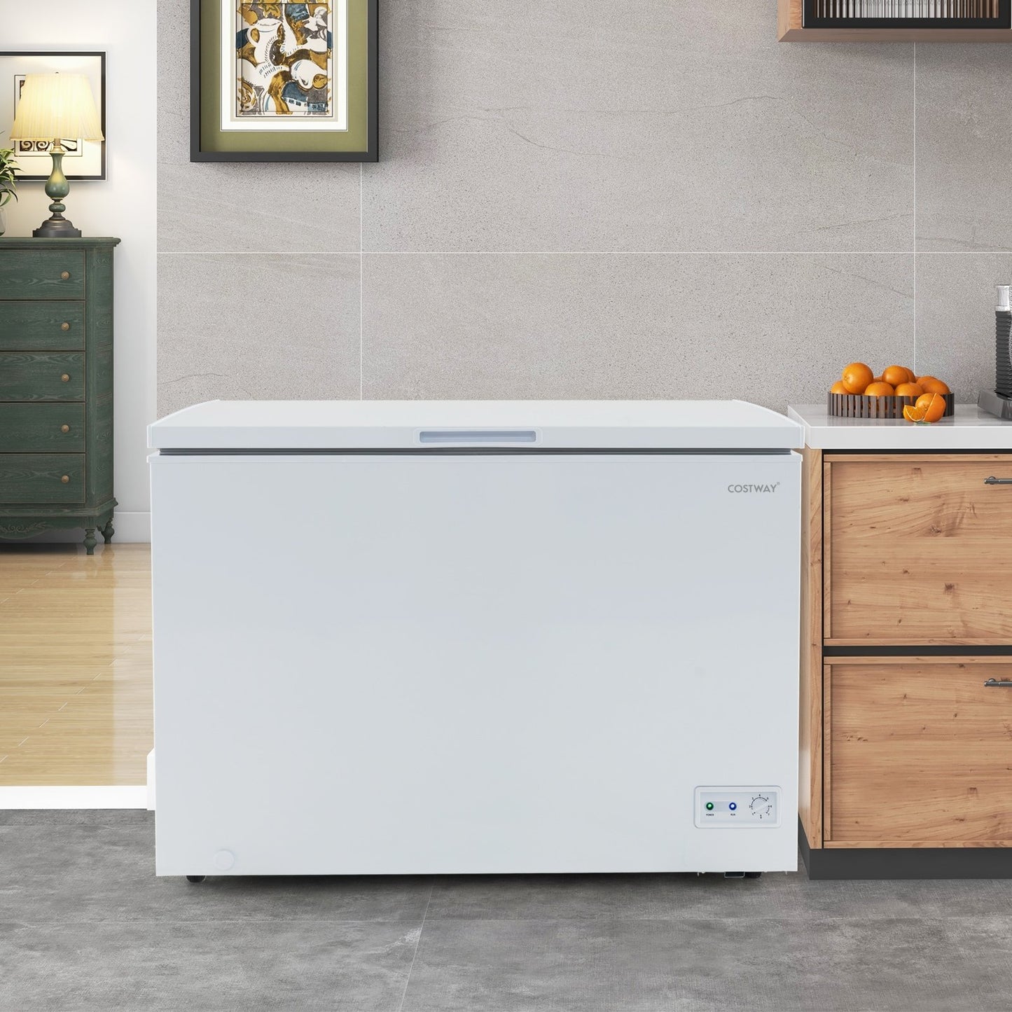 Compact Deep Freezer with 7-Level Adjustable Temperature and Removable Basket, White Freezers   at Gallery Canada