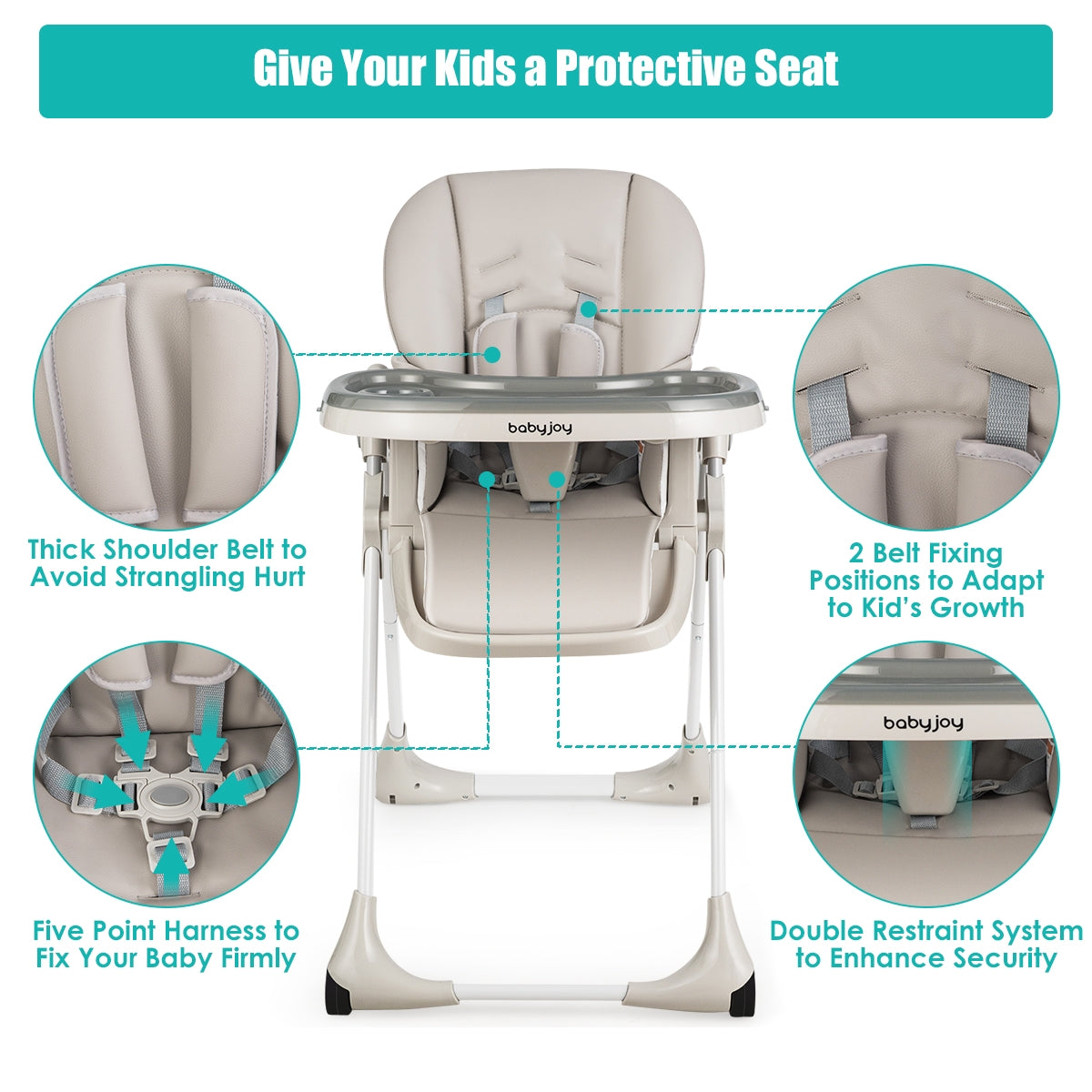 3-In-1 Convertible Baby High Chair for Toddlers, Gray High Chairs   at Gallery Canada