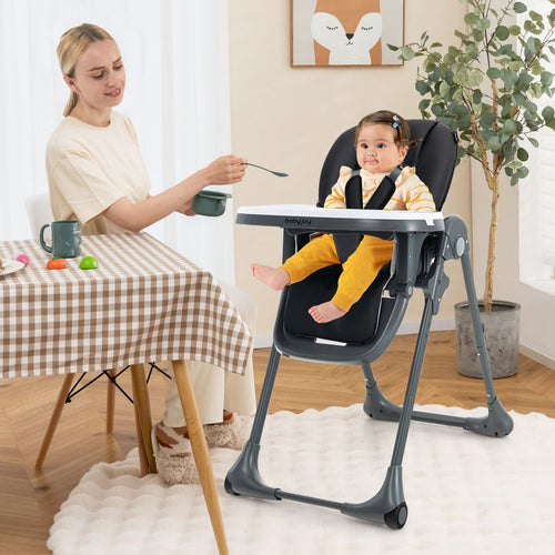 3-In-1 Convertible Baby High Chair for Toddlers, Black