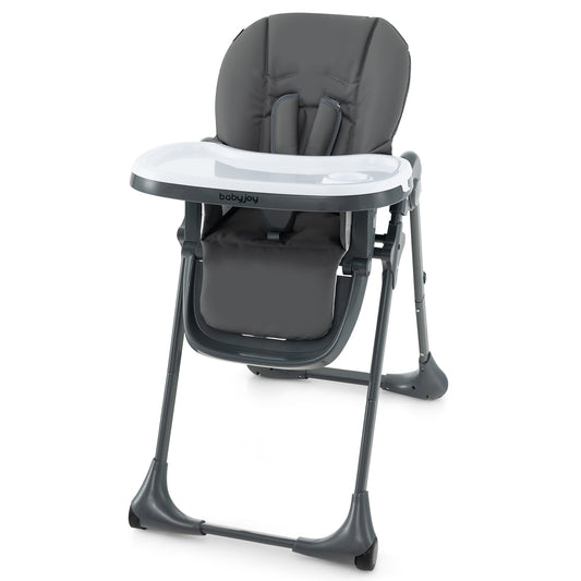 3-In-1 Convertible Baby High Chair with 7 Heights and Double Food Tray, Dark Gray - Gallery Canada