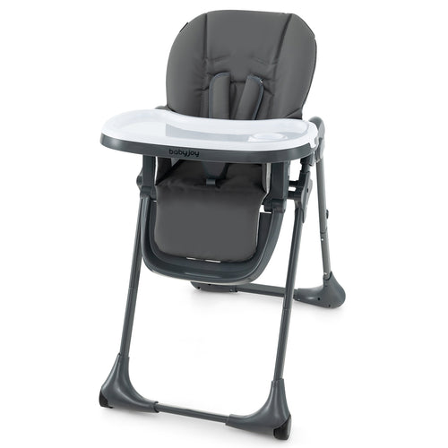 3-In-1 Convertible Baby High Chair with 7 Heights and Double Food Tray, Dark Gray