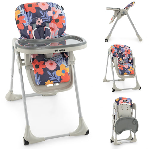3-In-1 Convertible Baby High Chair for Toddlers, Purple