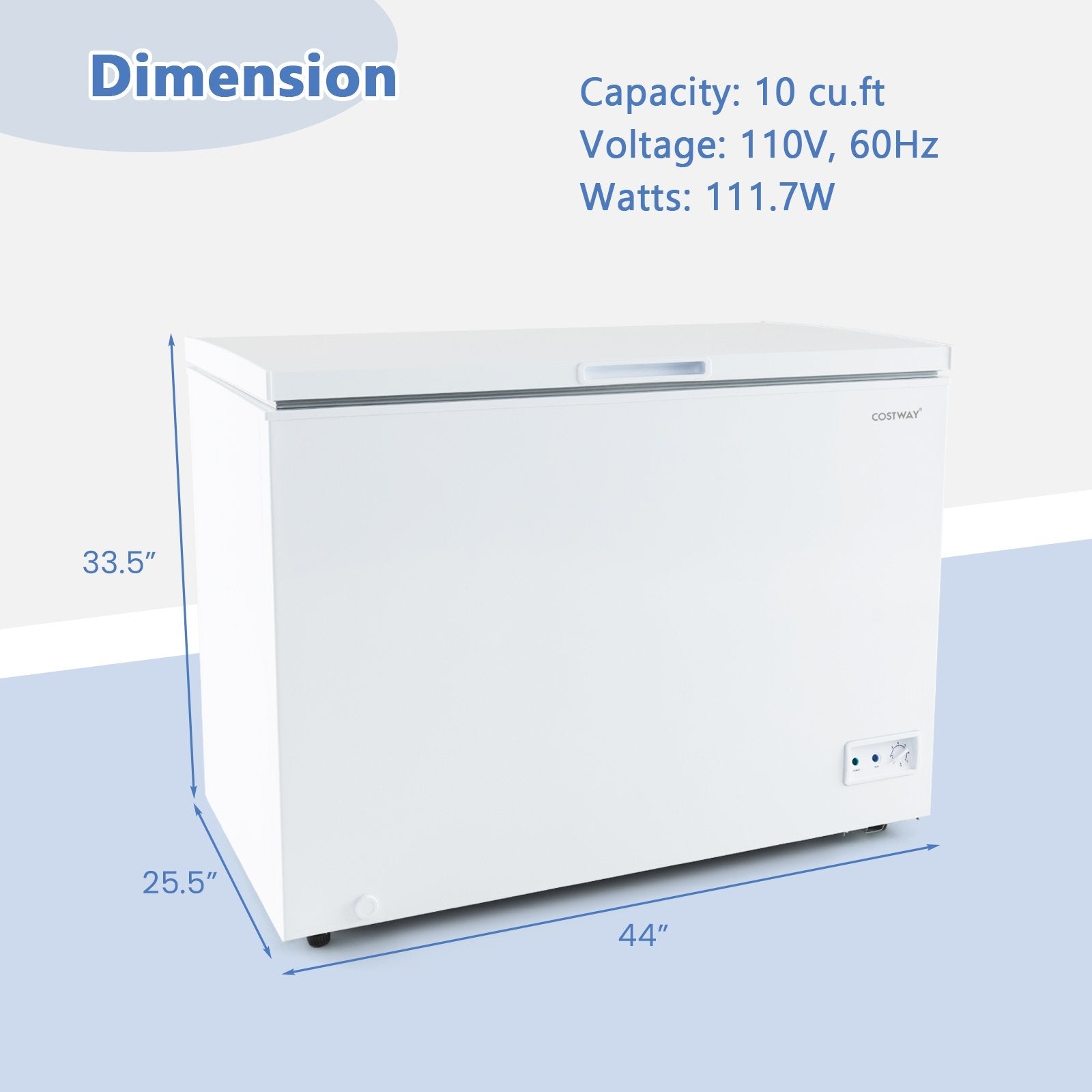 Compact Deep Freezer with 7-Level Adjustable Temperature and Removable Basket, White Freezers   at Gallery Canada