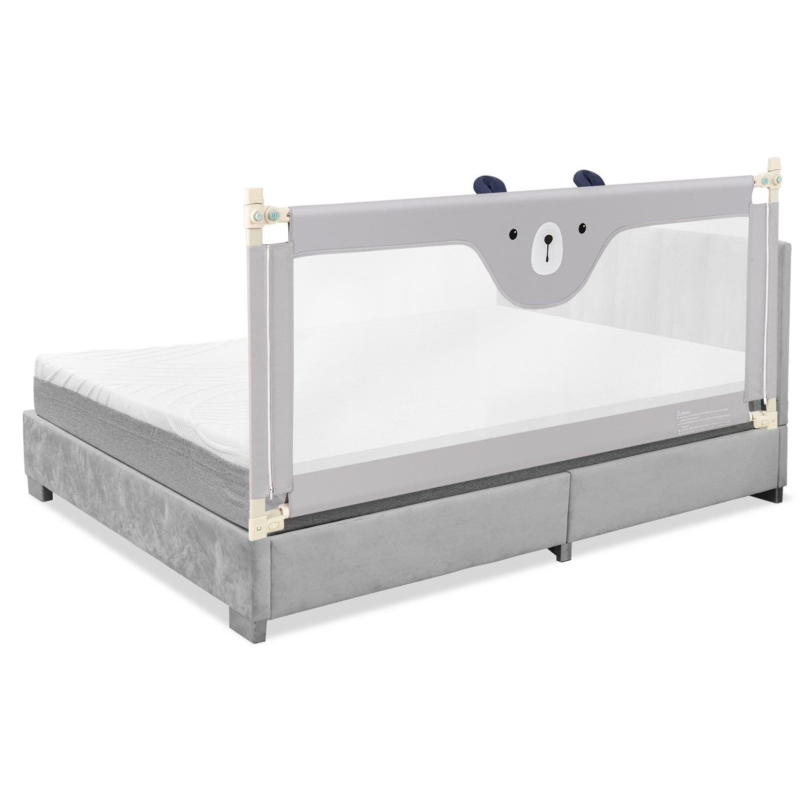 Vertical Lifting Baby Bedrail Guard with Lock-M, Gray Bed Rails Gray  at Gallery Canada