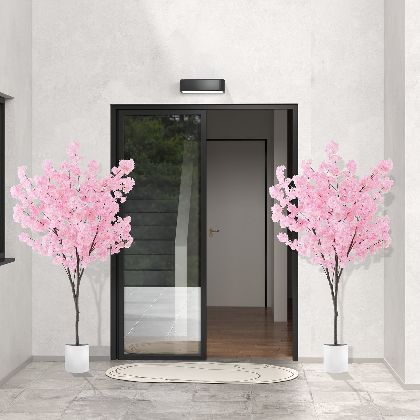 6.5 FT Tall Artificial Cherry Blossom Tree with 1170 Pink Flowers Faux Plants   at Gallery Canada