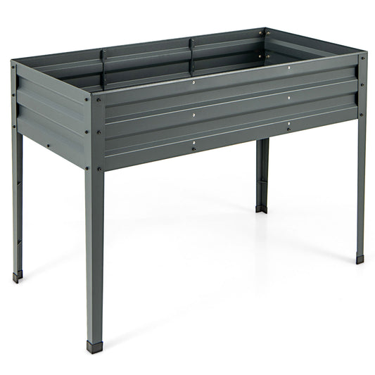 Galvanized Raised Garden Bed Elevated Planter Box with Legs and Drainage Hole, Gray - Gallery Canada