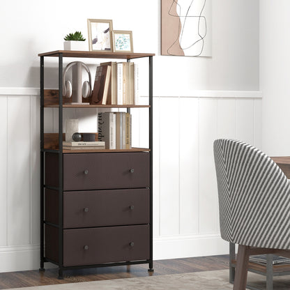 Chest of Fabric Drawer with 3 Folding Fabric Drawers and Anti-tipping Devices, Brown Cabinets & Chests   at Gallery Canada