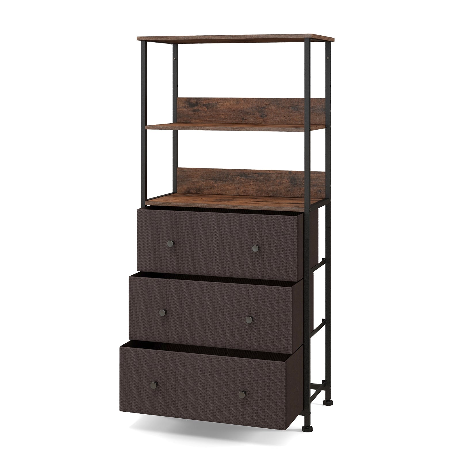 Chest of Fabric Drawer with 3 Folding Fabric Drawers and Anti-tipping Devices, Brown Cabinets & Chests Brown  at Gallery Canada