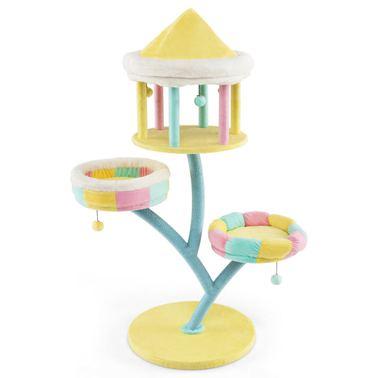 Multi-Layer Cat Tree with 2 Removable Perches Scratching Posts, Color Cat Trees Condos & Scratchers Color  at Gallery Canada