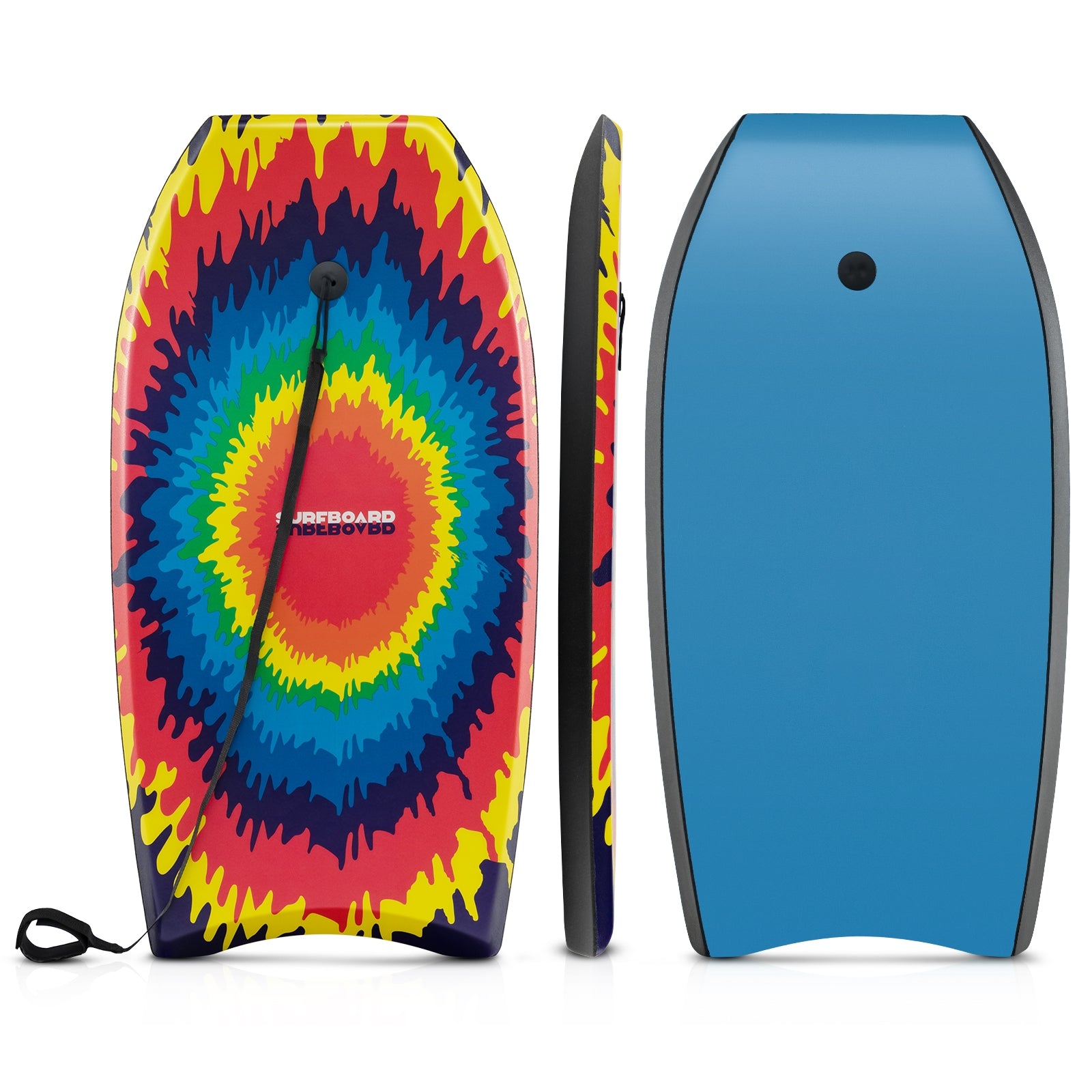 33/37/41 Inches Lightweight Body Board Boogie Board with EPS Core APE Deck HDPE Bottom Multicolor3-L, Multicolor