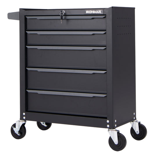5-Drawer Tool Storage Cabinet with Hanging Holes and Central Keyed Locking System, Black - Gallery Canada