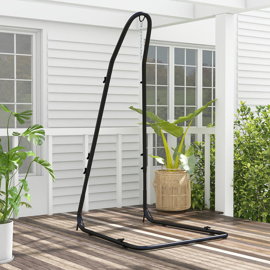 Hammock Chair Stand Adjustable Swing Chair Stand with Safety Hook and Sturdy Chain, Black - Gallery Canada