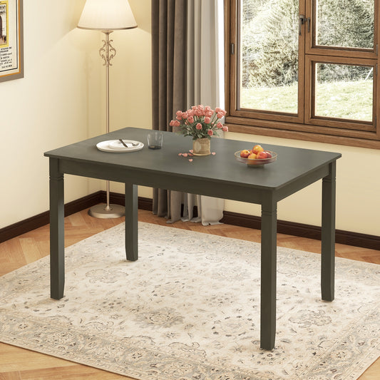 48-Inch Wooden Dining Table for 4 People Rectangular Kitchen Table with Rubber Wood Legs, Gray - Gallery Canada