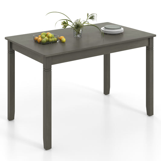 48-Inch Wooden Dining Table for 4 People Rectangular Kitchen Table with Rubber Wood Legs, Gray - Gallery Canada