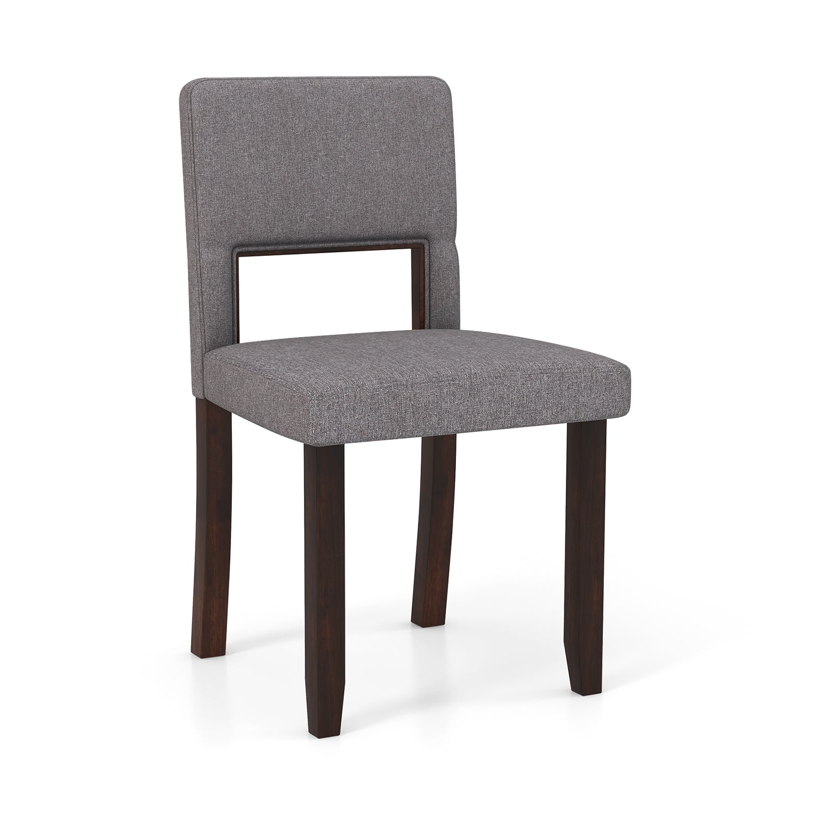 Set of 2 Wooden Dining Chair with Acacia Wood Frame Padded Seat and Back, Gray Dining Chairs   at Gallery Canada