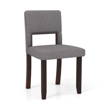 Set of 2 Wooden Dining Chair with Acacia Wood Frame Padded Seat and Back, Gray Dining Chairs   at Gallery Canada