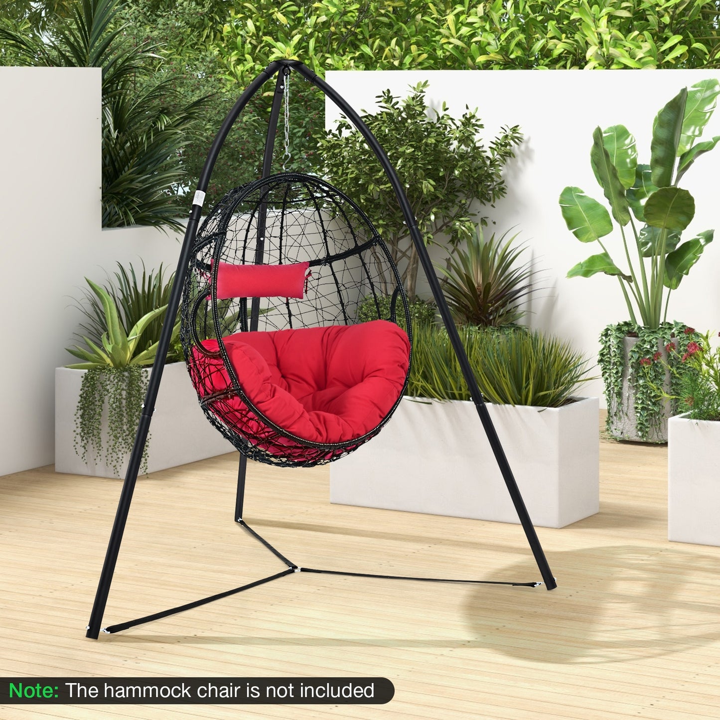 Heavy Duty Metal Hanging Chair Stand with Hanging Chain, Black Hammocks   at Gallery Canada