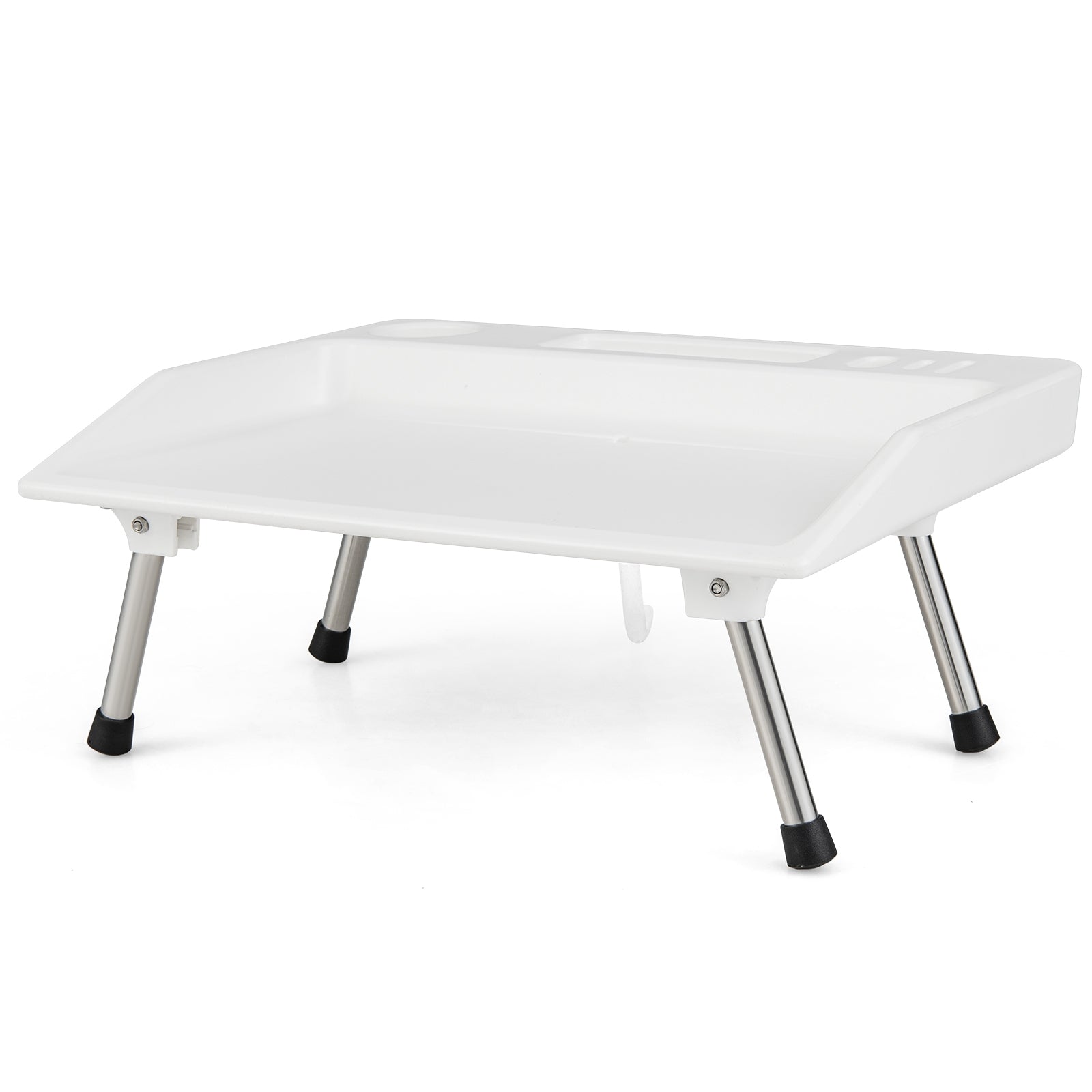 Folding Fish Fillet Table Portable Fish Cleaning and Cutting Table with Knife Slots, White - Gallery Canada