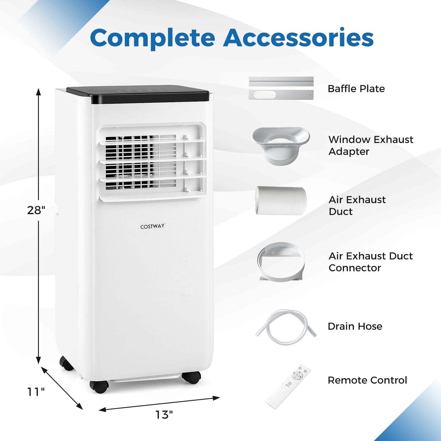 8000/10000 BTU Portable Air Conditioner with Remote Control Cools up to 250/350 Sq.Ft-10000 BTU, White Portable Air Conditioners   at Gallery Canada