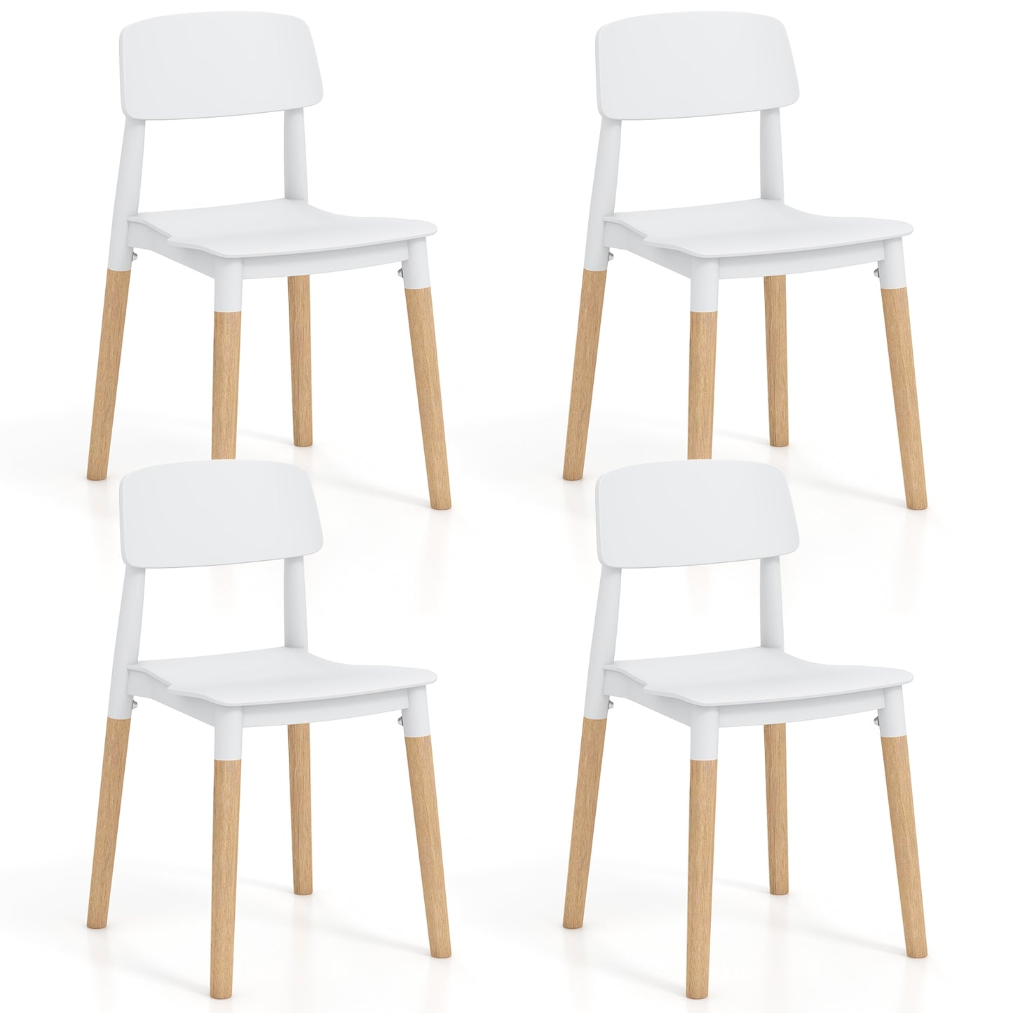 Modern Dining Side Chairs Set of 4 with Ergonomic Backrest for Dining Room, White Dining Chairs White  at Gallery Canada