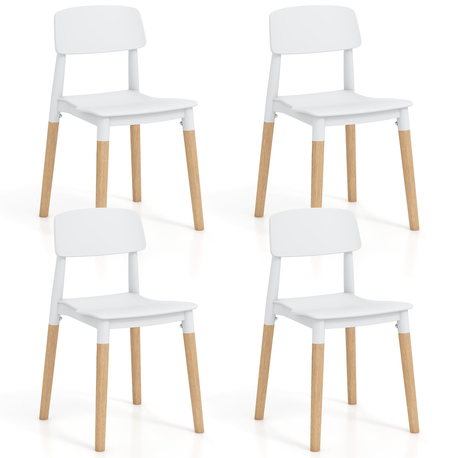 Modern Dining Side Chairs Set of 4 with Ergonomic Backrest for Dining Room, White Dining Chairs White  at Gallery Canada