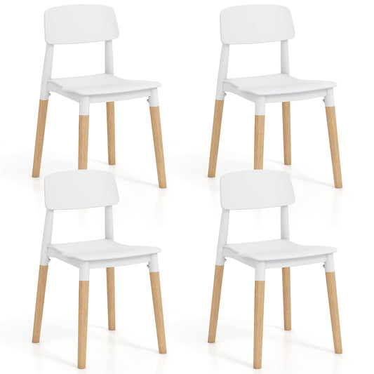 Modern Dining Side Chairs Set of 4 with Ergonomic Backrest for Dining Room, White Dining Chairs White  at Gallery Canada