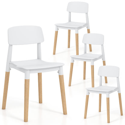 Modern Dining Side Chairs Set of 4 with Ergonomic Backrest for Dining Room, White Dining Chairs   at Gallery Canada