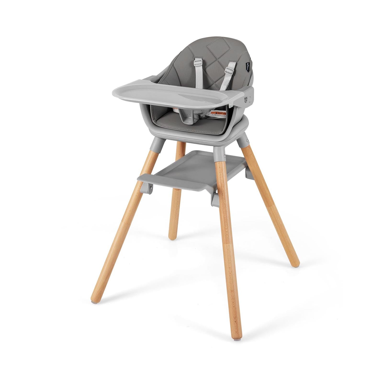 6 in 1 Convertible Highchair with Safety Harness and Removable Tray, Gray High Chairs Gray  at Gallery Canada