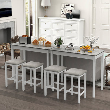 3-Piece Bar Table Set Dining Table and 2 Bar Stools, White Dining Room Sets   at Gallery Canada