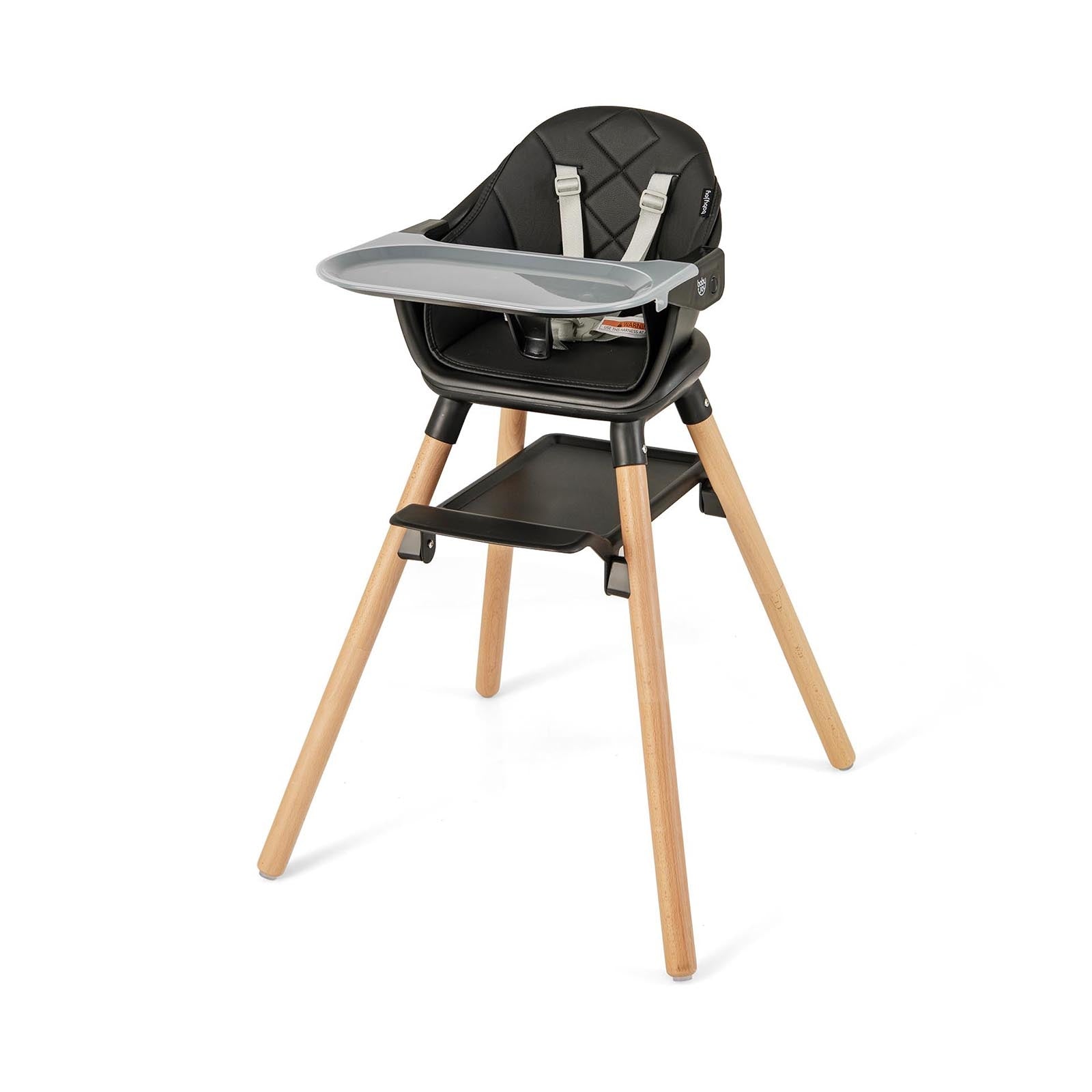 6 in 1 Convertible Highchair with Safety Harness and Removable Tray, Black High Chairs Black  at Gallery Canada