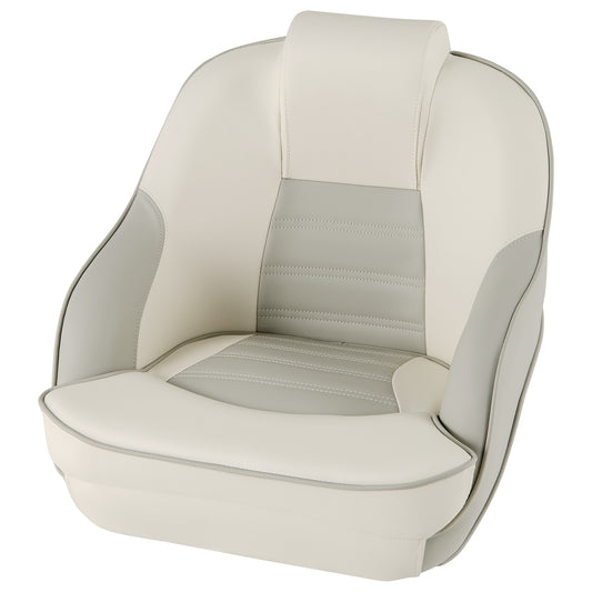 Captain Bucket Seat with Waterproof PVC Leather for Boat Sightseeing, White - Gallery Canada