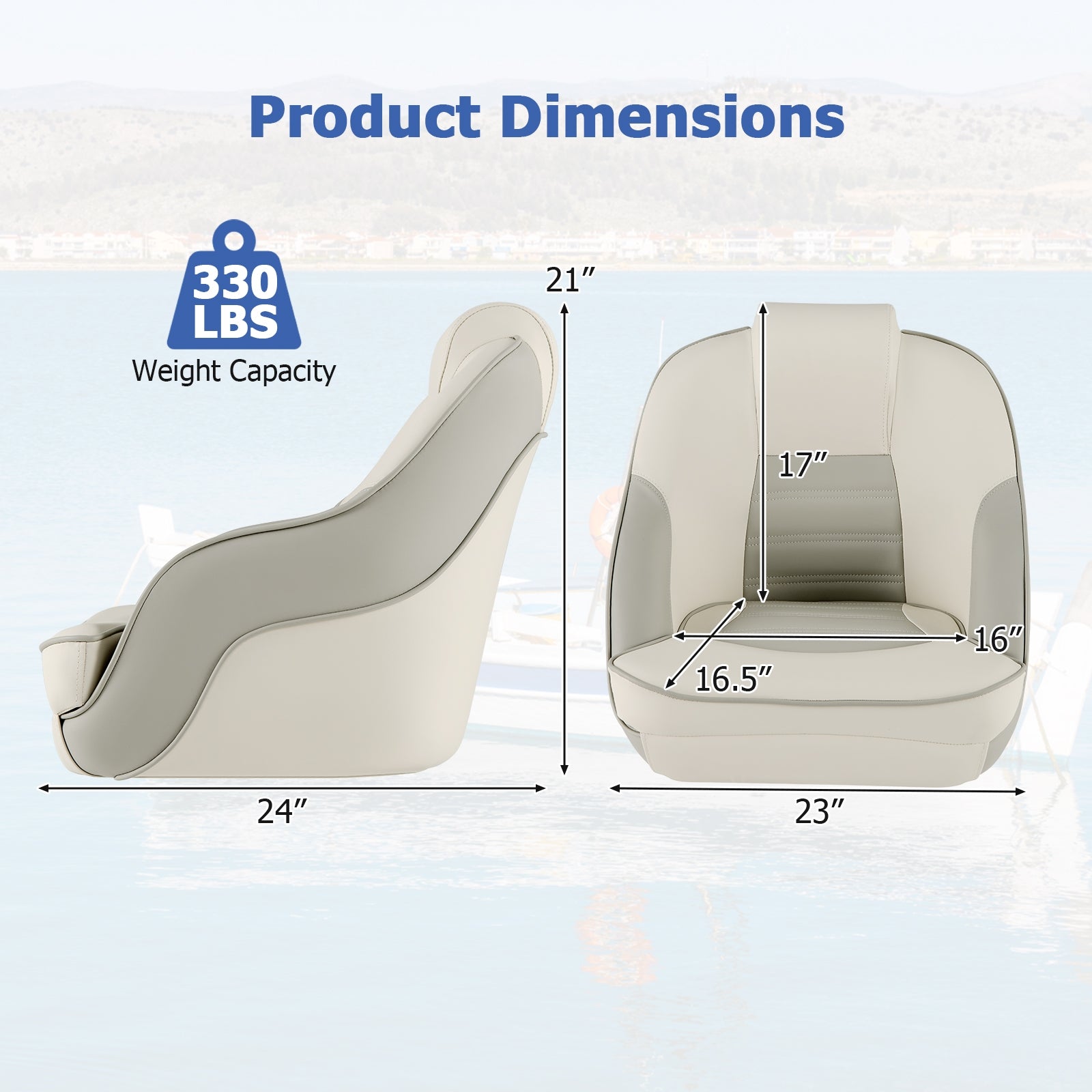 Captain Bucket Seat with Waterproof PVC Leather for Boat Sightseeing, White Water Sports   at Gallery Canada