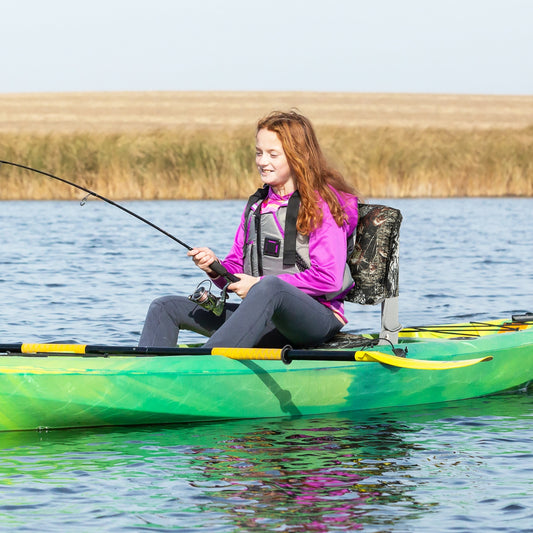 Low Back Folding Padded Boat Seat with 4 Bolts for Outdoor Adventures, Camouflage - Gallery Canada