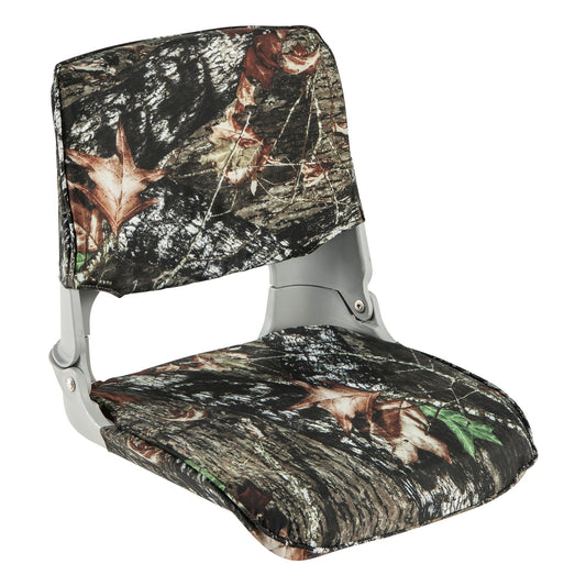 Low Back Folding Padded Boat Seat with 4 Bolts for Outdoor Adventures, Camouflage - Gallery Canada